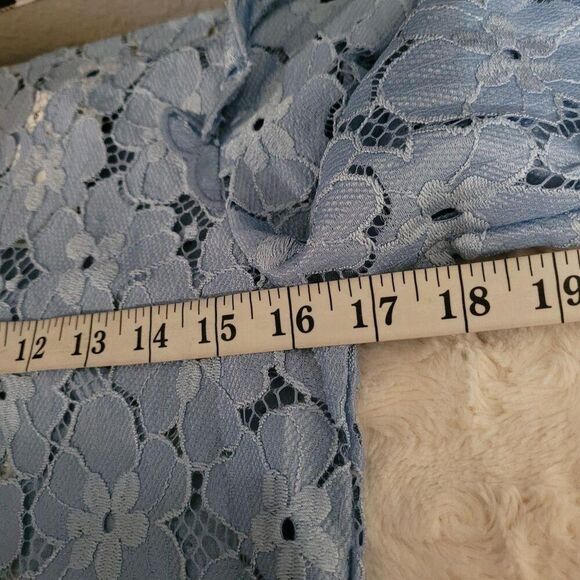 H&M Divided Womens Blue Cropped Crochet Lace Top Size 6 Coquette Fairy Boho New - Picture 5 of 8